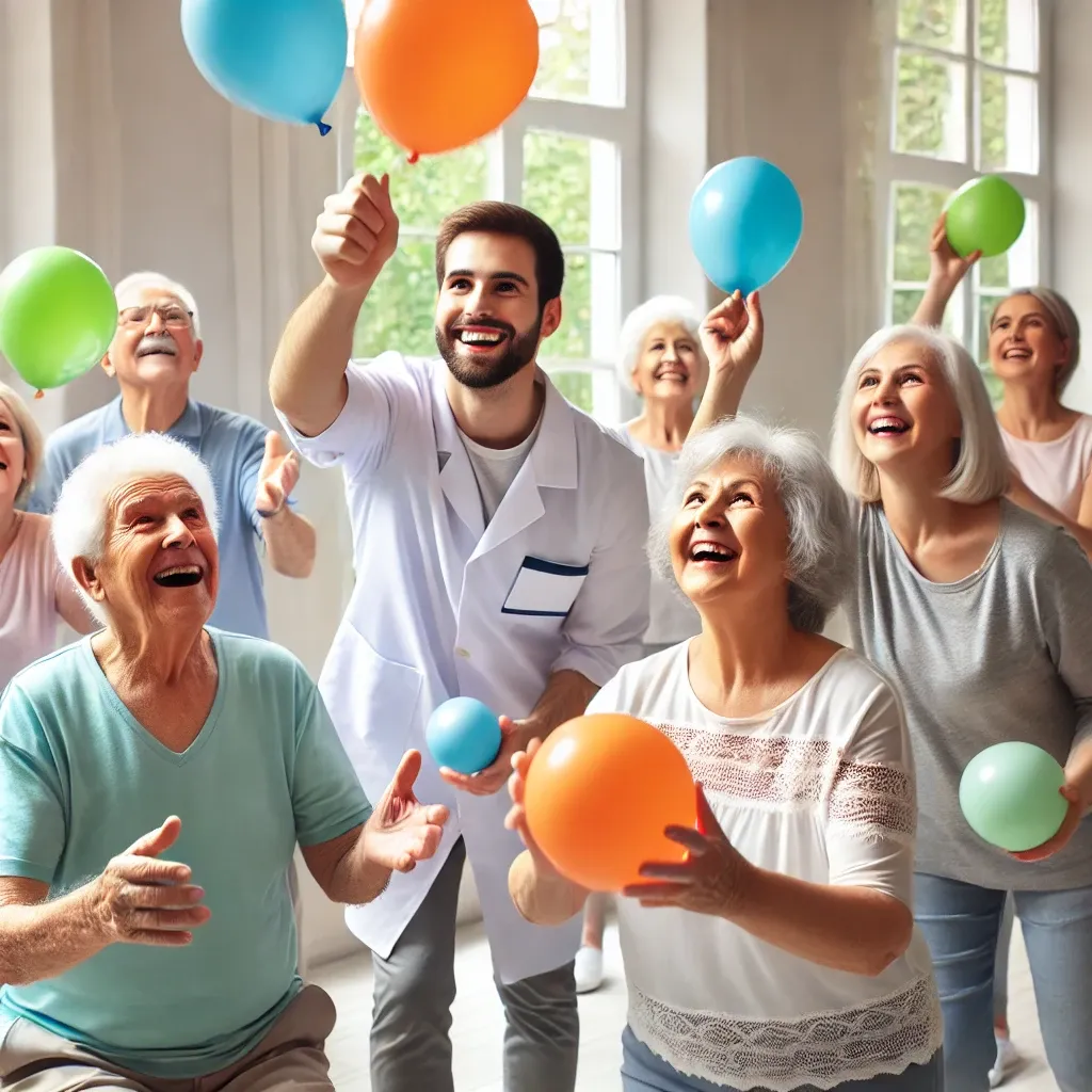 치매 어르신 풍선놀이