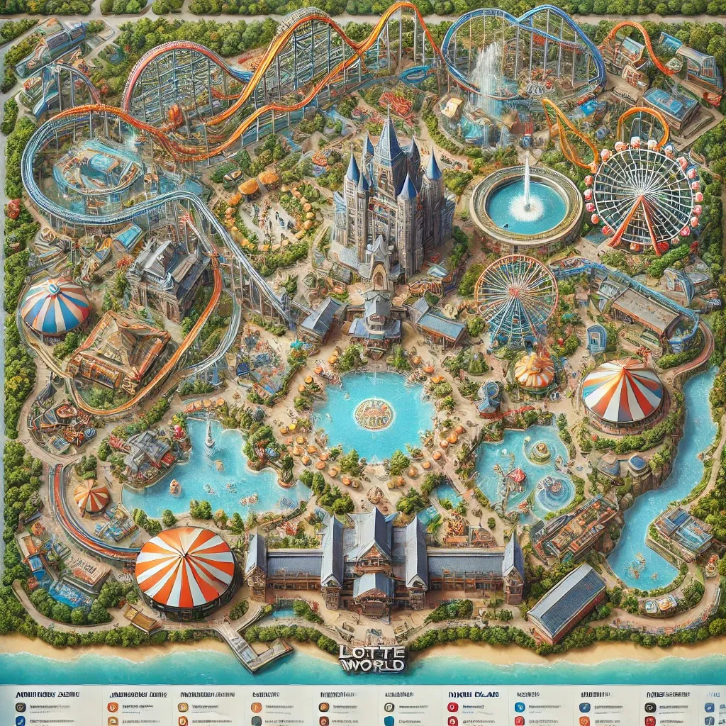 롯데월드 놀이기구 지도