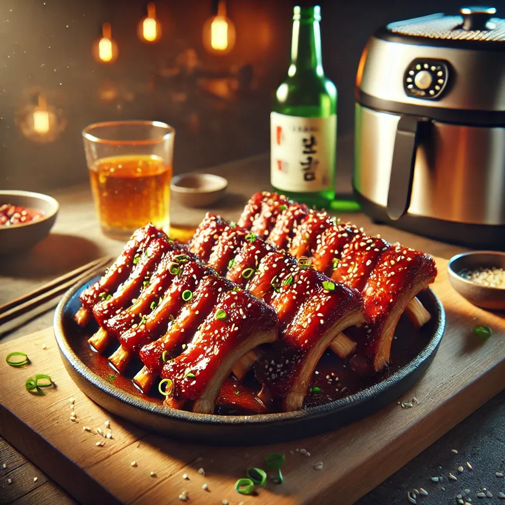 야식 술도둑!! 에어프라이어로 만든 등갈비구이♡