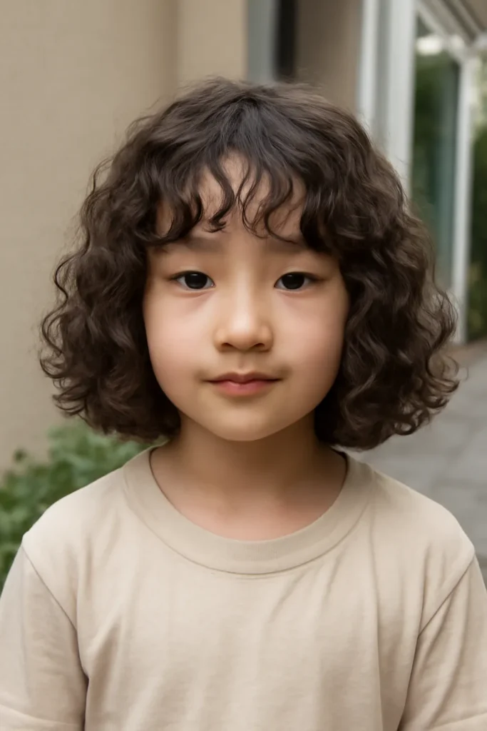 초등학생 단발 히피펌