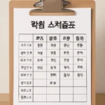 중학생 학원 스케줄