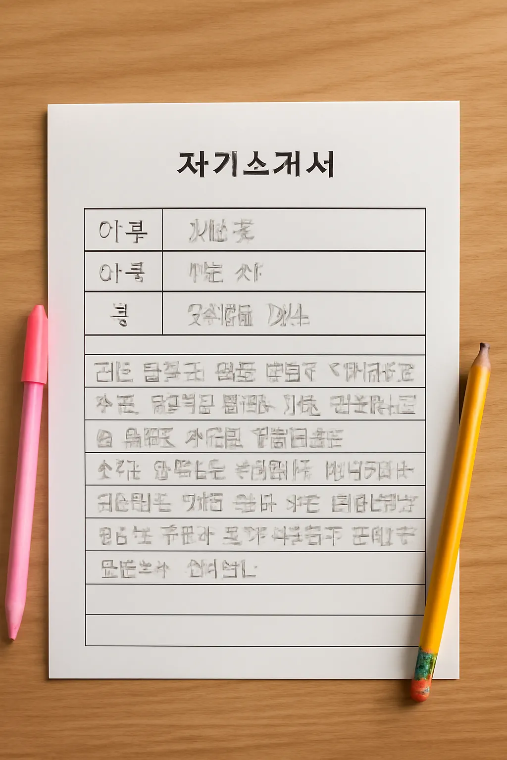 초등학생 자기소개서 양식
