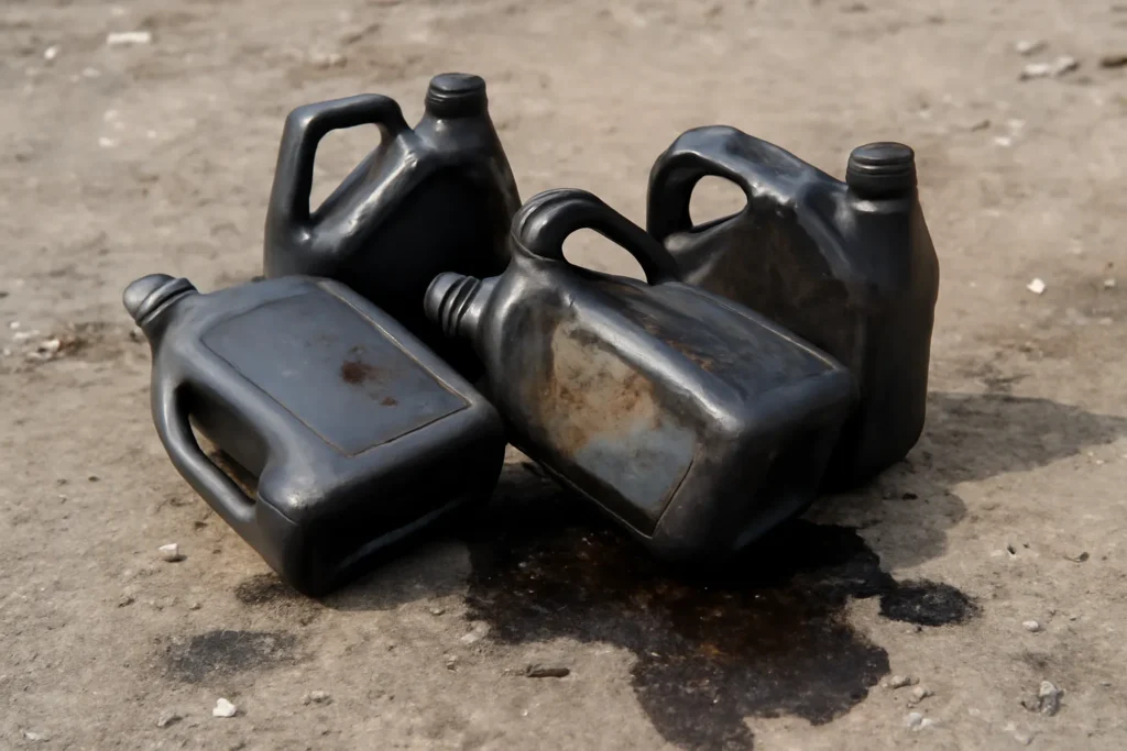 엔진오일통 폐기물