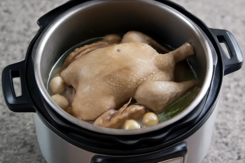 오리백숙 압력솥 시간