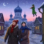 샤갈의 마을에 내리는 눈