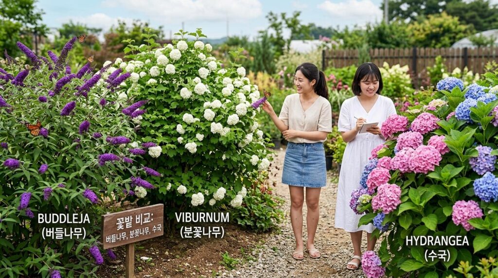 불두화, 백당나무, 수국 비교