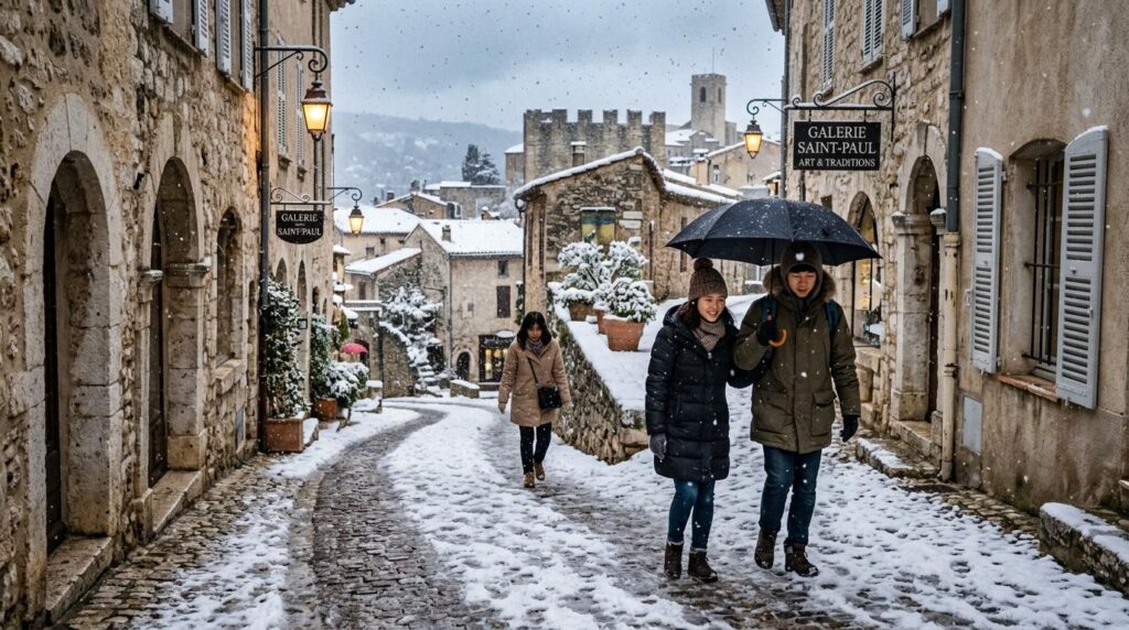 샤갈의 마을에 내리는 눈