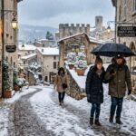 샤갈의 마을에 내리는 눈