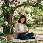 목련꽃 그늘 아래서