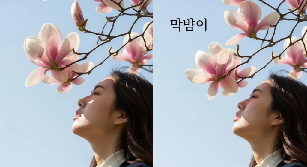 목련꽃 그늘 아래서