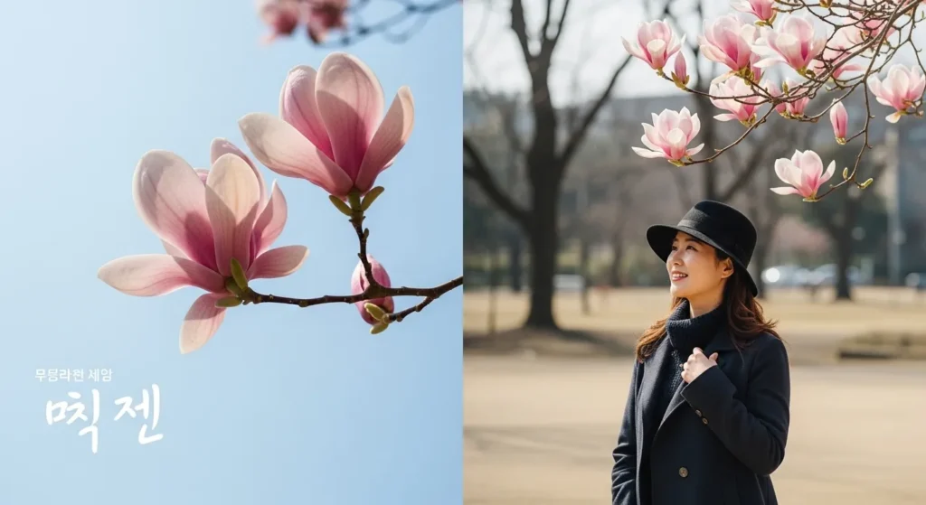 목련꽃 그늘 아래서