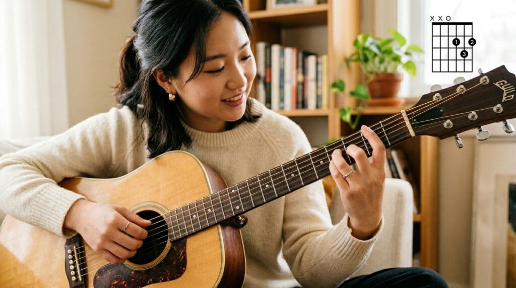 기타 D코드 운지법