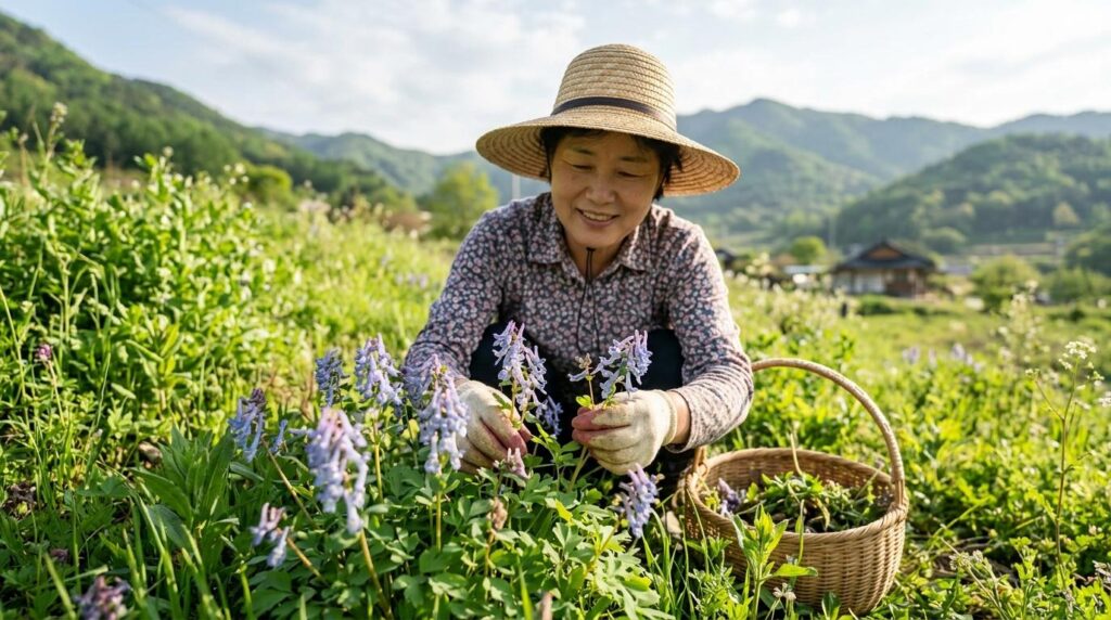 자주괴불주머니